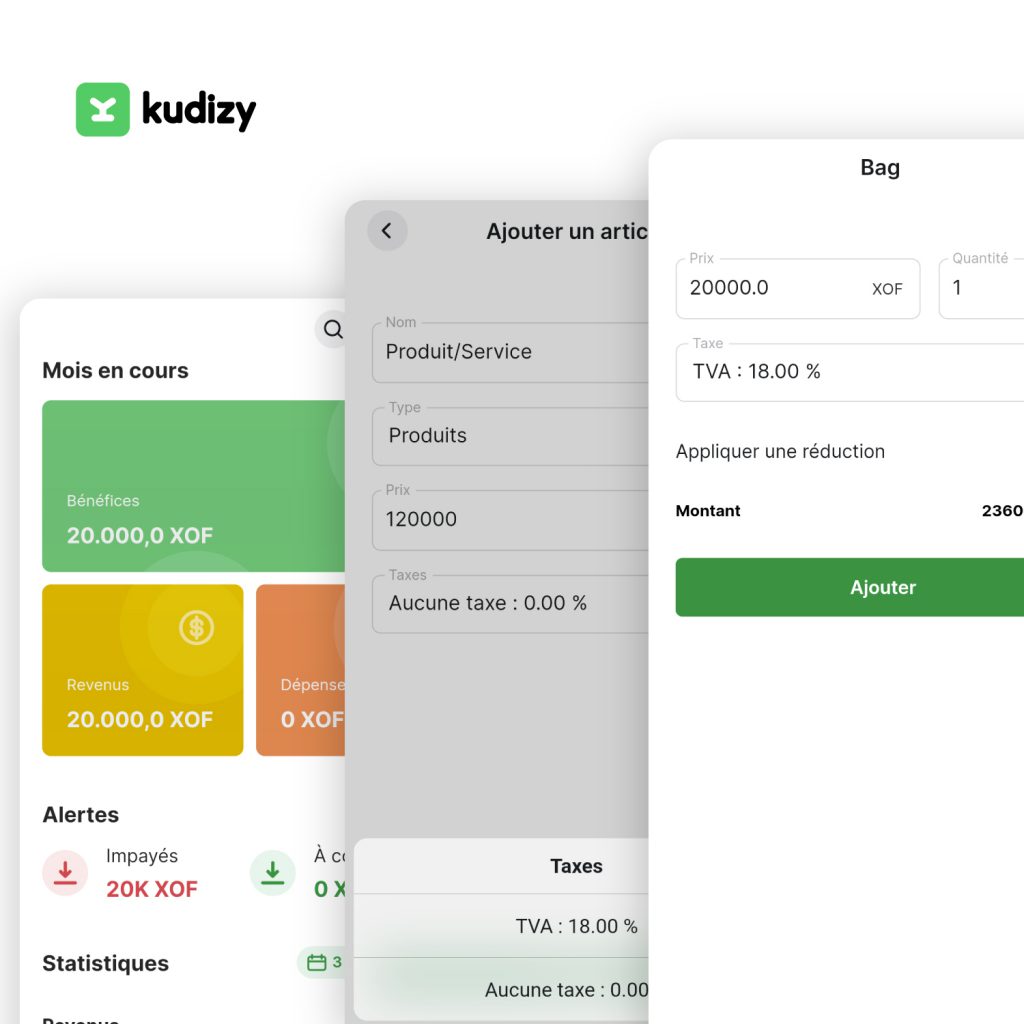 l'impôt sur les ventes et le tableau de bord des revenus